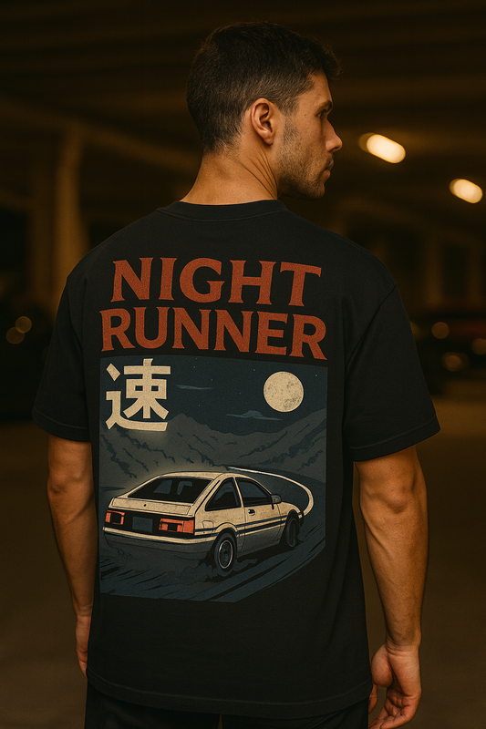 Night Runner Heavyweight T-Shirt | JDM Junky Streetwear